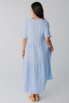 BrassandRoePonderingGauzeStraightSleeveDressinNavy