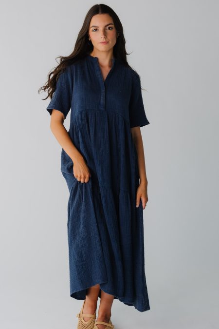 Brass & Roe Pondering Gauze Straight Sleeve Dress