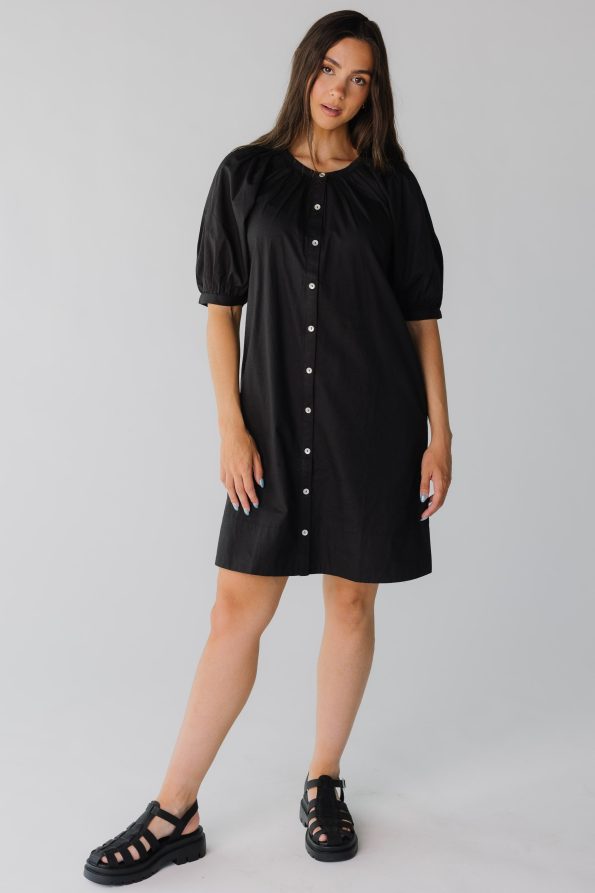 Citrus_Seaside_Button_Down_Knee_Dress_in_black