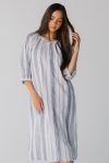 Blueandwhitestripemididresswithpockets