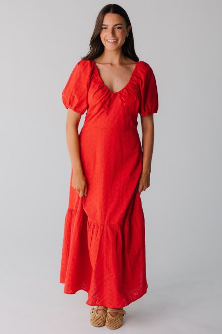Citrus Alba Eyelet Midi Dress